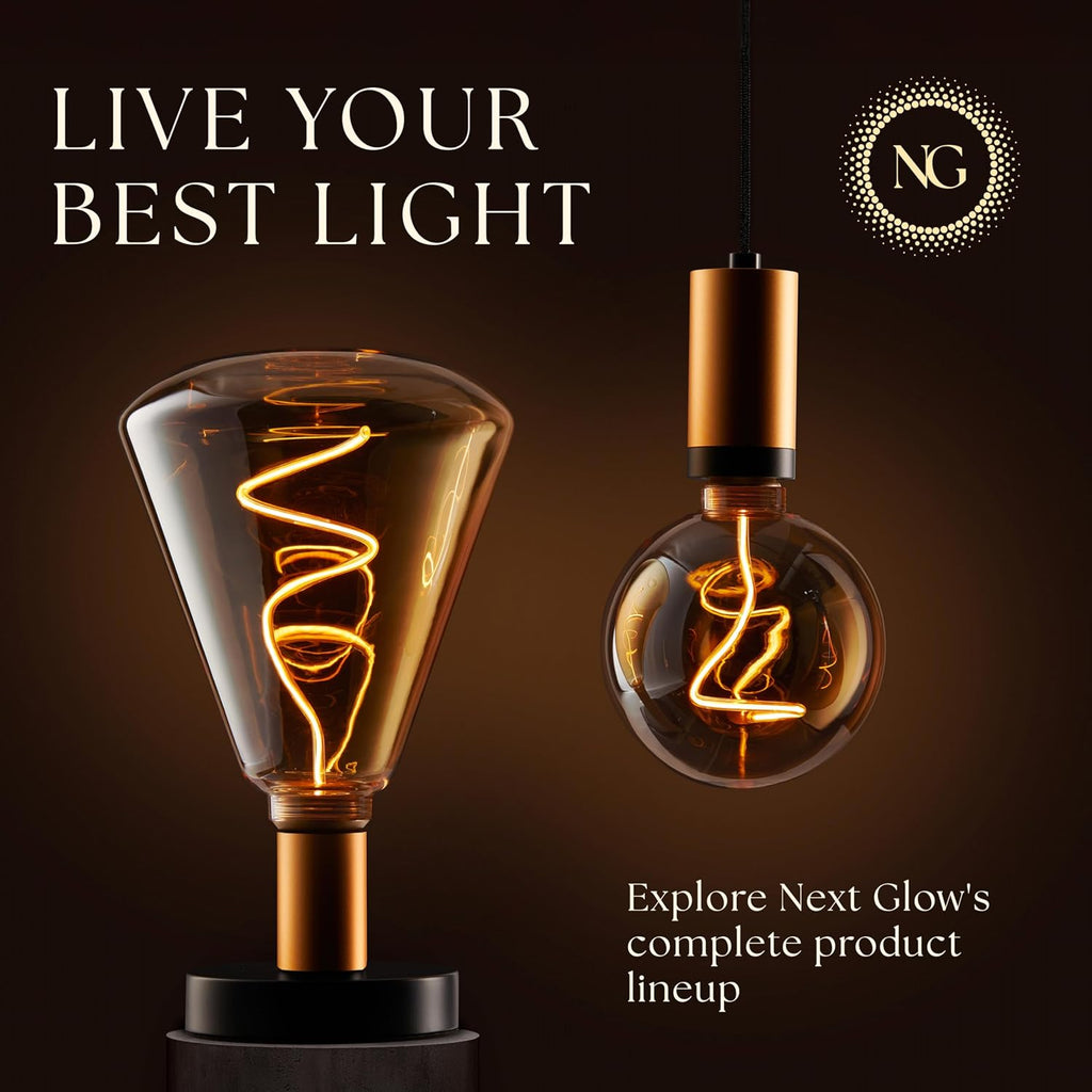Decorative Oversized LED Filament Edison Light Bulb - 240 Lumen, 4.9W, Dimmable, 2000K Warm White, Medium E26 Base