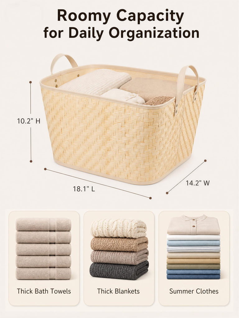 Oversized Storage Baskets Laundry Hampers with Structured Frame & Supported Bottom, Extra Large Closet Bins for