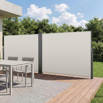 Retractable Side Awning, 71" x 236" Patio Retractable Side Screen with 180 g/m2 Polyester Fabric, Waterproof Sunshade