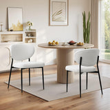 Upholstered Dining Chairs Set of 2 Modern Chenille Dining Room Chairs Wide Cushion with 58D Memory Foam Ergonomic