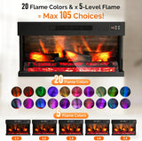 28 Inch 3-Sided Glass Electric Fireplace Insert, Electric Fireplace Heater with Remote Control