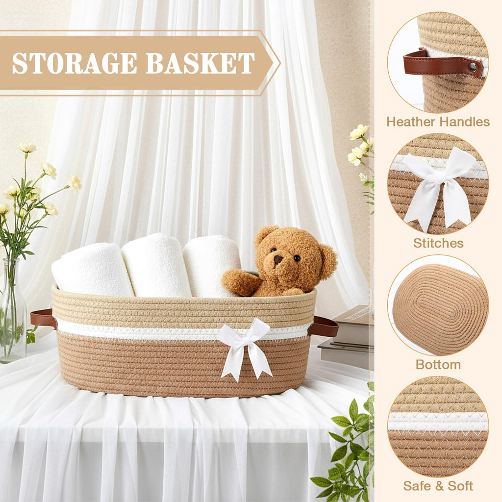 Woven Gift Basket Empty with Handles, Yellow