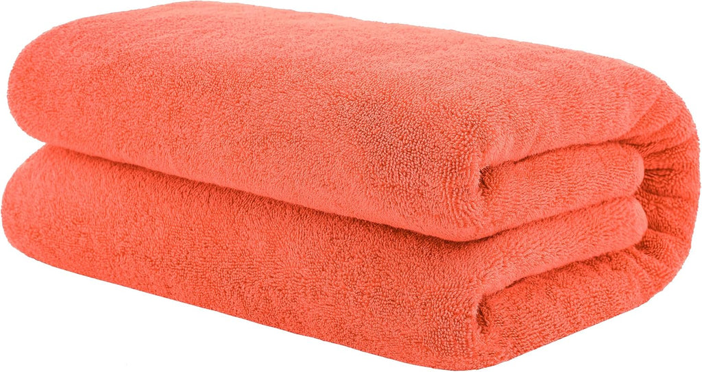 100% Cotton Oversized 40x80 Bath Sheet, Turkish Bath Towels Extra Large, Coral Bath Sheet