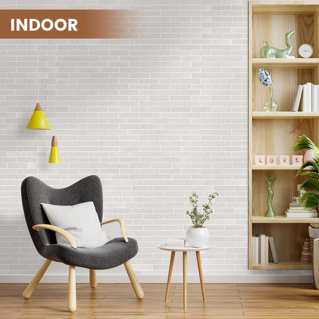 100 Pcs Faux Thin Brick 3D Wall Tiles Veneers, 14 Sq.ft, Realistic Brick Texture and Lightweight, Suitable for