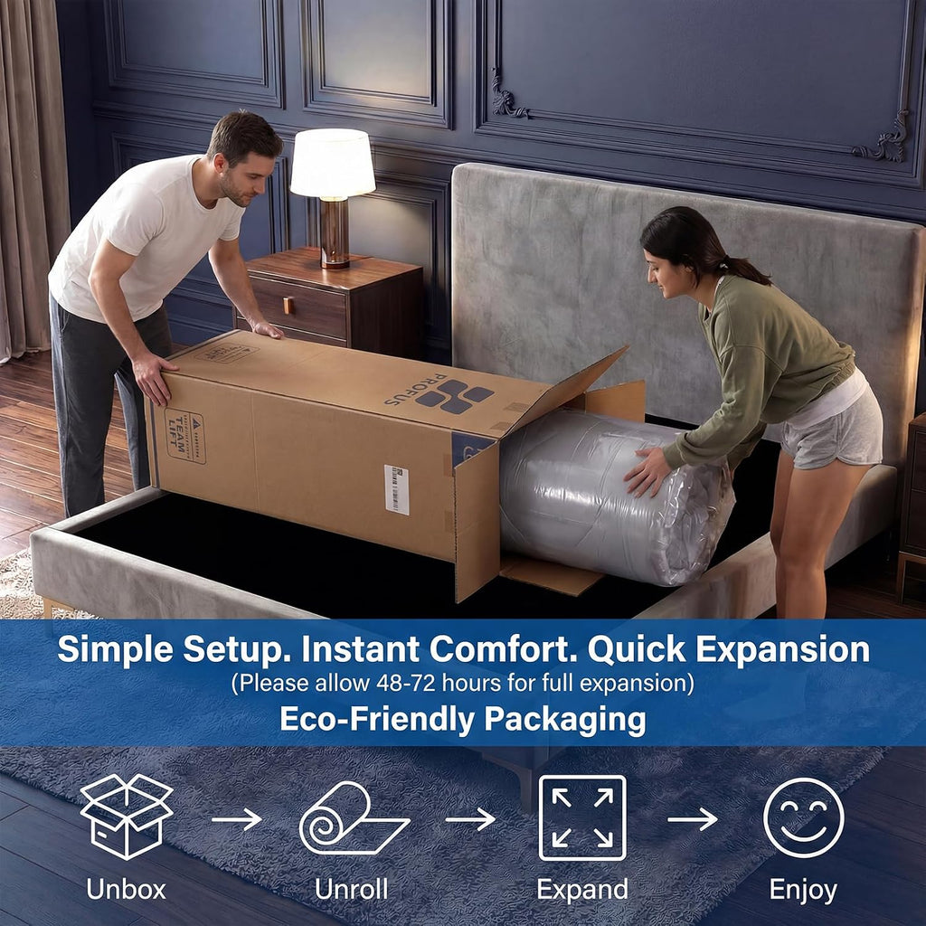 12 Inch Queen Mattress, Memory Foam Mattress in a Box with Memory Foam & Pocket Springs for Motion Isolation, Queen