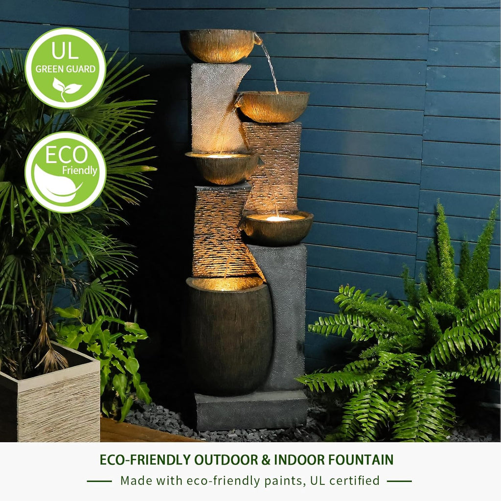51.4" H Outdoor Garden Water Fountain