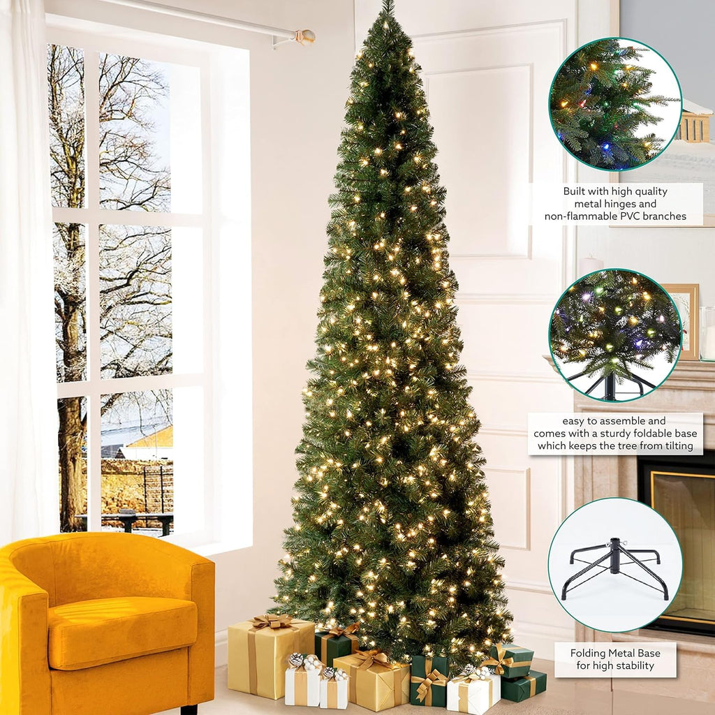 7.5ft Pre-Lit Slim Pencil Christmas Tree