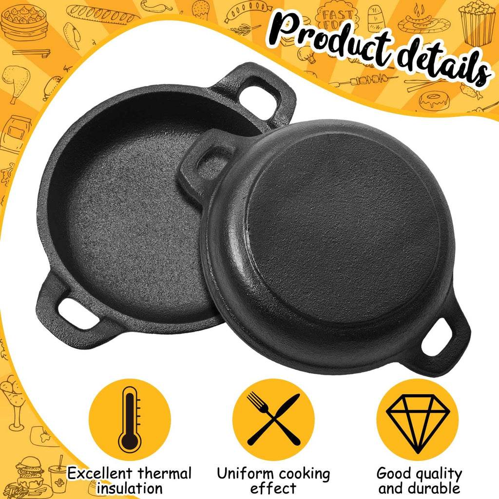 8 Pack Mini Cast Iron Skillets 5 x 5 x 1.3 Inch Pan Ramekin Set