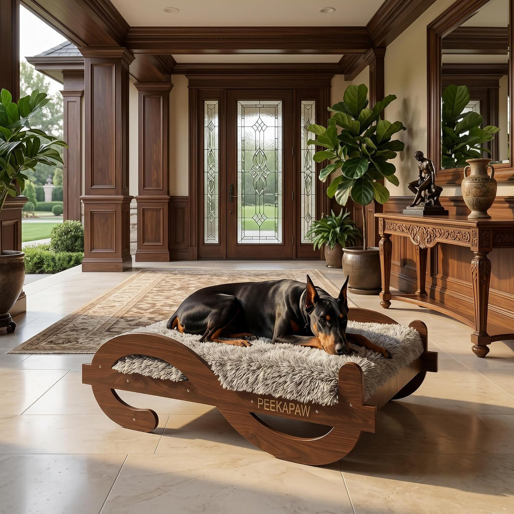 Wood Elevated Raised Dog Bed Frame Mat Set, 110lb