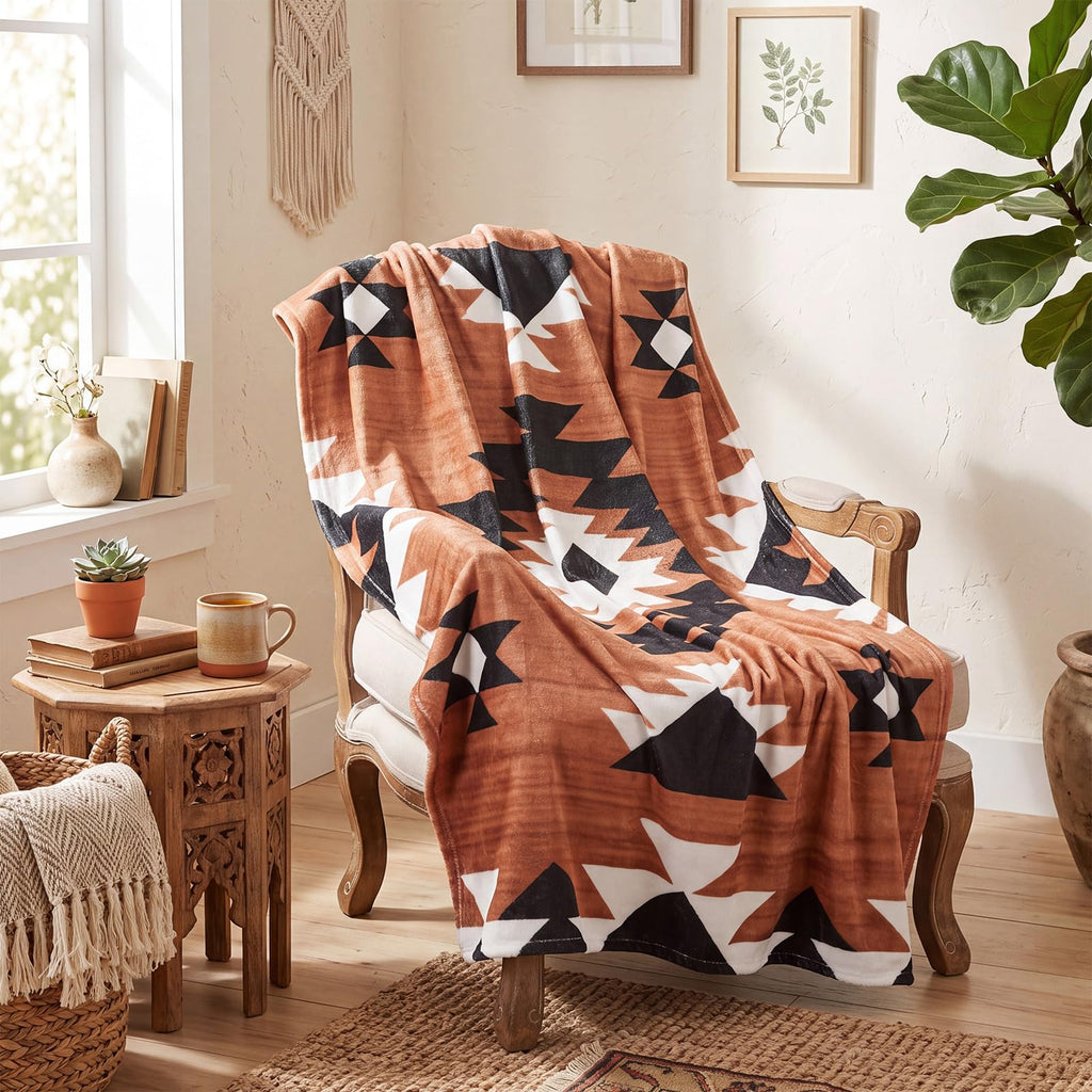 4 Pcs Western Aztec Throw Blankets Bulk, Boho Southwestern Decor