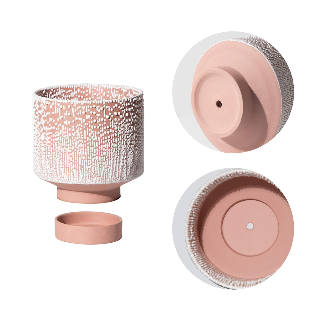 Planter Ceramic Flower Pot for Indoor Plants | 5.5 inch + 4.9 inch Plant Pot with Saucer and Drainage Hole for Aloe