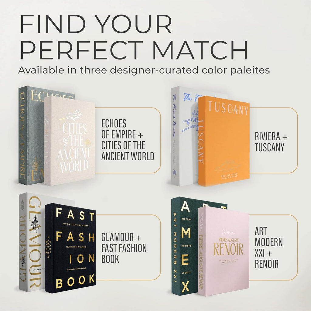 Decorative Books Decor - Orange & White Linen Faux Books Decoration: Aesthetic Fake Book for Shelf, Living Room
