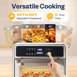 21 Qt Air Fryer Toaster Oven Combo, 8-in-1 Convection Oven Countertop with Rotisserie and Dehydrator, Stainless Steel