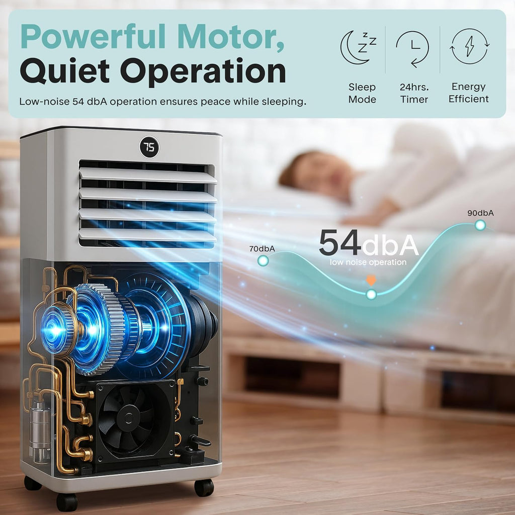 8000 BTU Portable Air Conditioner, Small AC Unit with Dehumidifier and Fan, Mini AC Unit with 350 Sq. Ft. Coverage