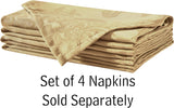 Barcelona Damask Fabric Tablecloth, 60 x 120 Inch Rectangle, Gold - No Iron, Soil Resistant Table Co