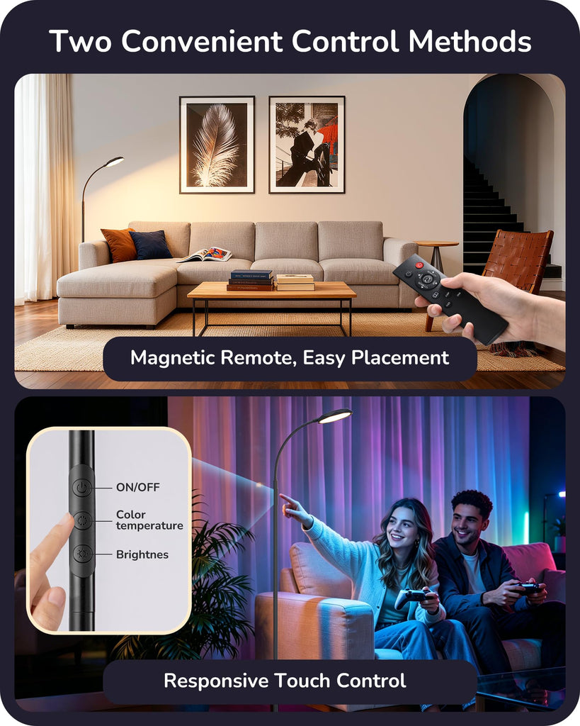 LED Floor Lamp 1300LM Super Bright Standing Lamp RGBCW