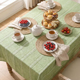 Sage Green Cotton Blend Tablecloth 60×84 Inch Rectangular, Farmhouse Style, Wrinkle Resistant Washab