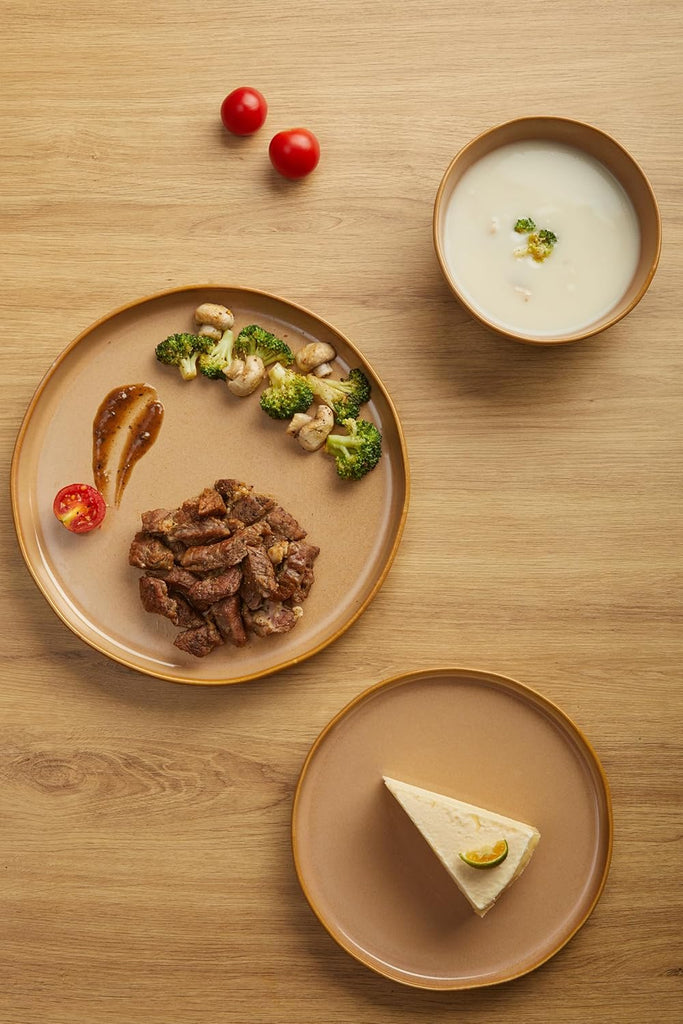Ceramic Dinnerware Set for 4,Reactive Glaze Plates and Bowls Sets,Microwave Safe,Chip-Resistant Dish Set,Perfect for