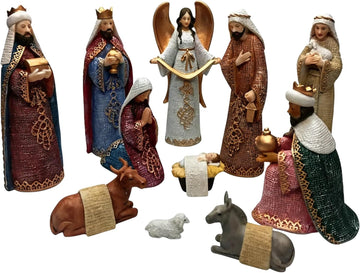 Nativity Scene Set, Traditional Christmas Figurines, Set of 11