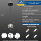 Crystal Chandeliers for Dining Room Lights Fixture Over Table, 3 Pack Black Modern Pendant Light Fixture_Crystal Pendant Lighting for Kitchen Island Bathroom Bar A116-B0DSVGZMTK
