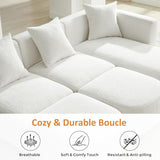 VANOMi 109.84" Modular Sectional Sofa with 3 Pillows, Convertible 5-Seater Comfy Boucle Cloud Couch with Ottoman