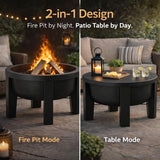 Fire Pit Surround Tabletop - Wood Burning