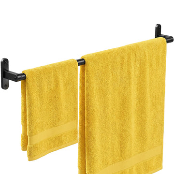 Matte Black 28" Towel Rack, Rustproof Wall Mounted Towel Bar