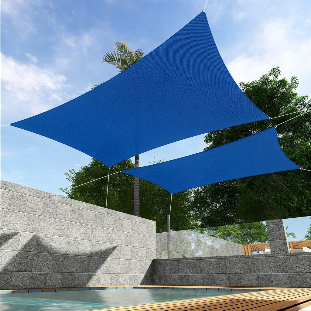 Sun Shade Sail 10' x 12' Rectangle Canopy UV Block Sunshade Permeable Sunlight Shelter Backyard Lawn Garden Outdoor