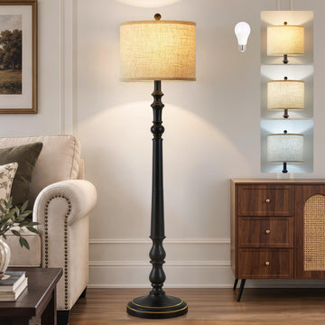 Farmhouse Floor Lamp, 60'' Tall Rustic Standing Lamp
