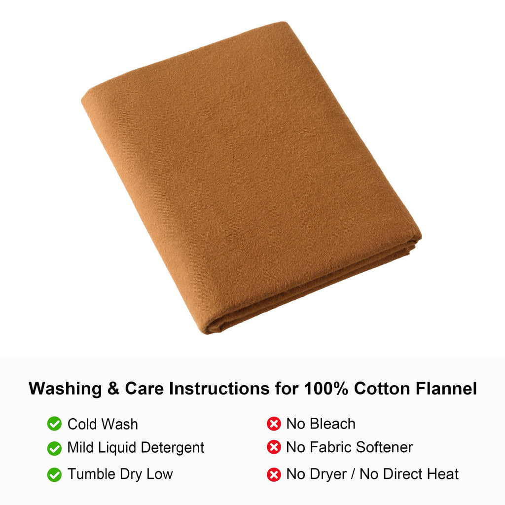 100% Cotton Flannel Fabric, Brown, 2 Yards, 58 inches Wide