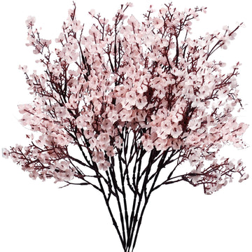 6 Bundles Artificial Light Pink Baby's Breath Flowers