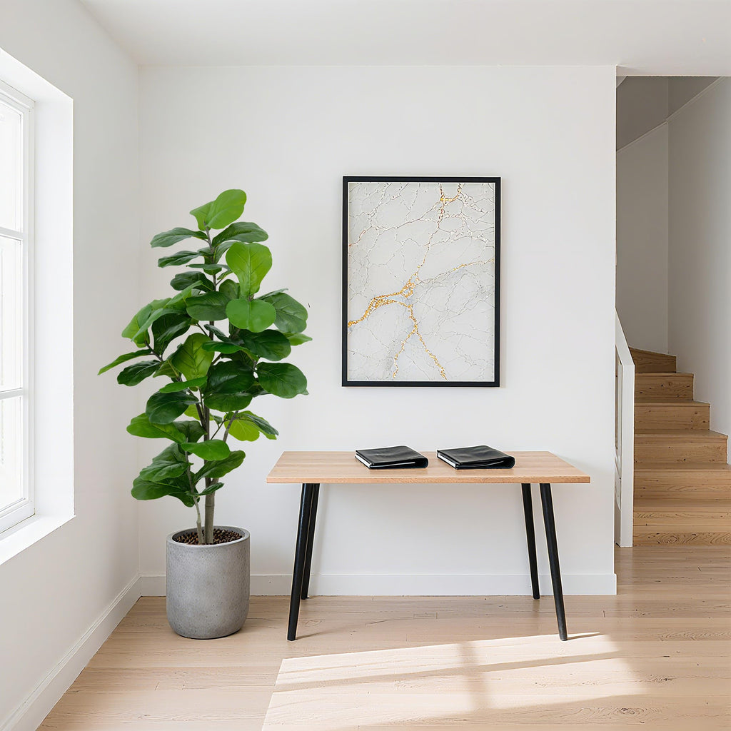 6FT Artificial Fiddle Leaf Fig Tree, Large Fake Plants for Indoor Home Decor, Realistic Faux Fig Tree in Pot, Tall