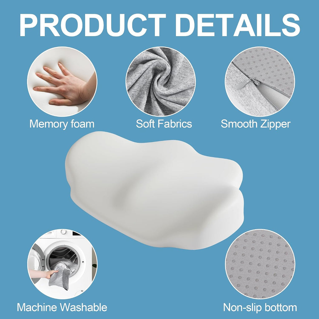 Lumbar Support Pillow for Sleeping, Elevated Lower Back Pillow for Bed, Ergonomic Memory Foam Body Cushion for Hip