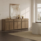 Buffet Cabinet with Storage Tall Modern Console Storage Cabinet with Doors and Shelves 90" Long Wooden Sideboard