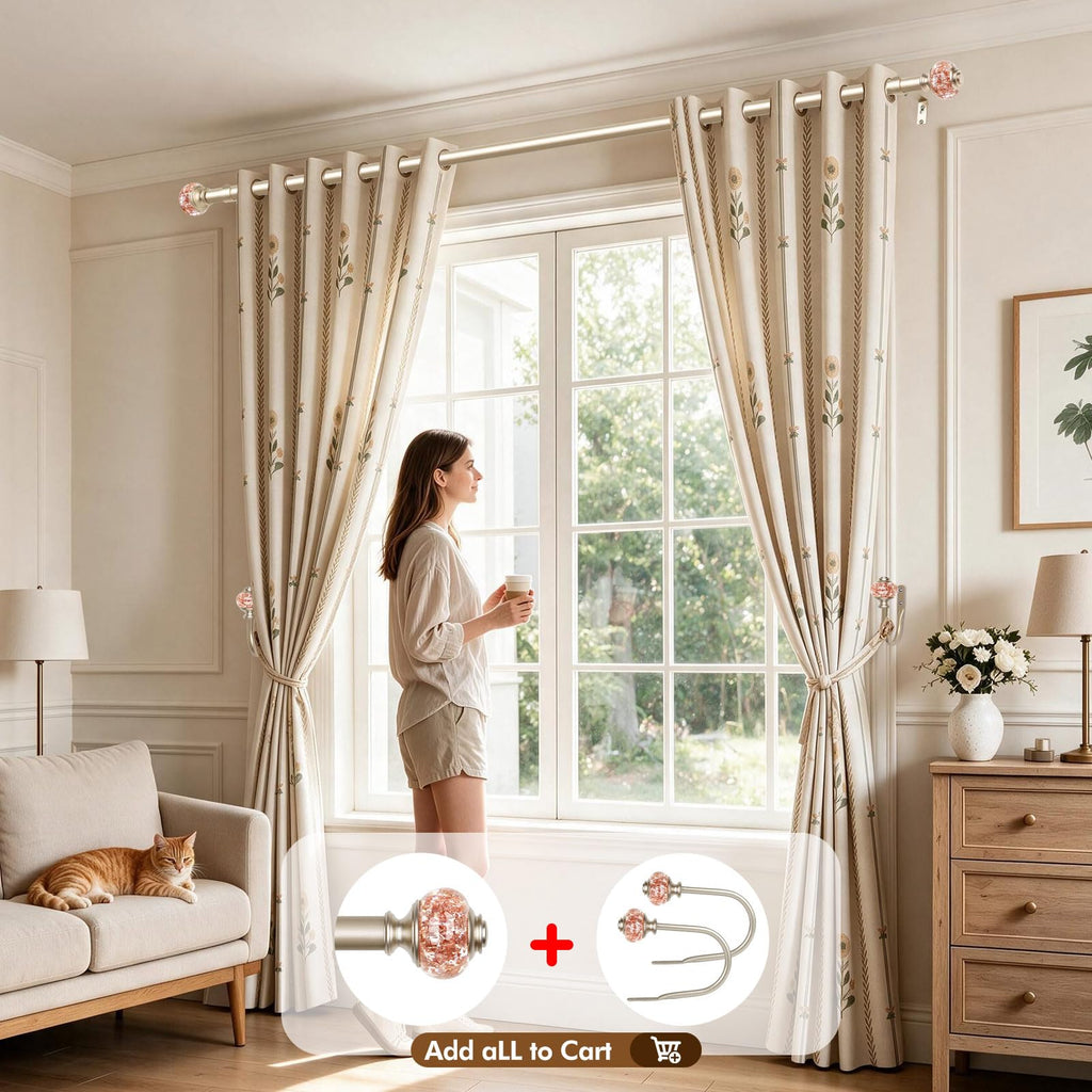 Curtain Rods for Windows 66 to 120, Rose Gold