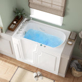 Floridian 55" x 33" Walk-in Whirlpool Bathtub with 16 Air Water SPA Jets and Left-Side Door Opening and Quick Fill