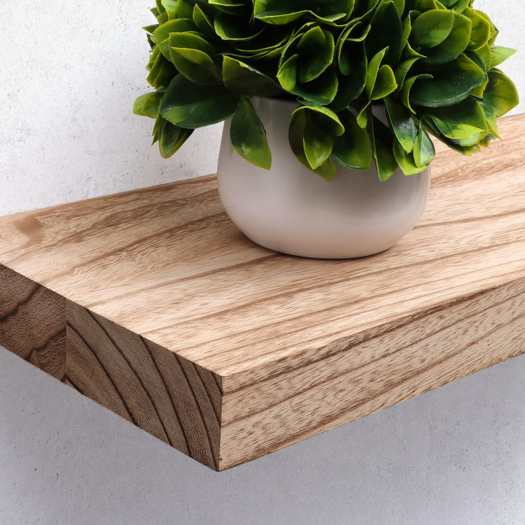 Floating Shelves, 2 Pack 8 Inch Deep Modern Solid Wood Wall Shelves for Storage, Wall Mounted Display Shelving with