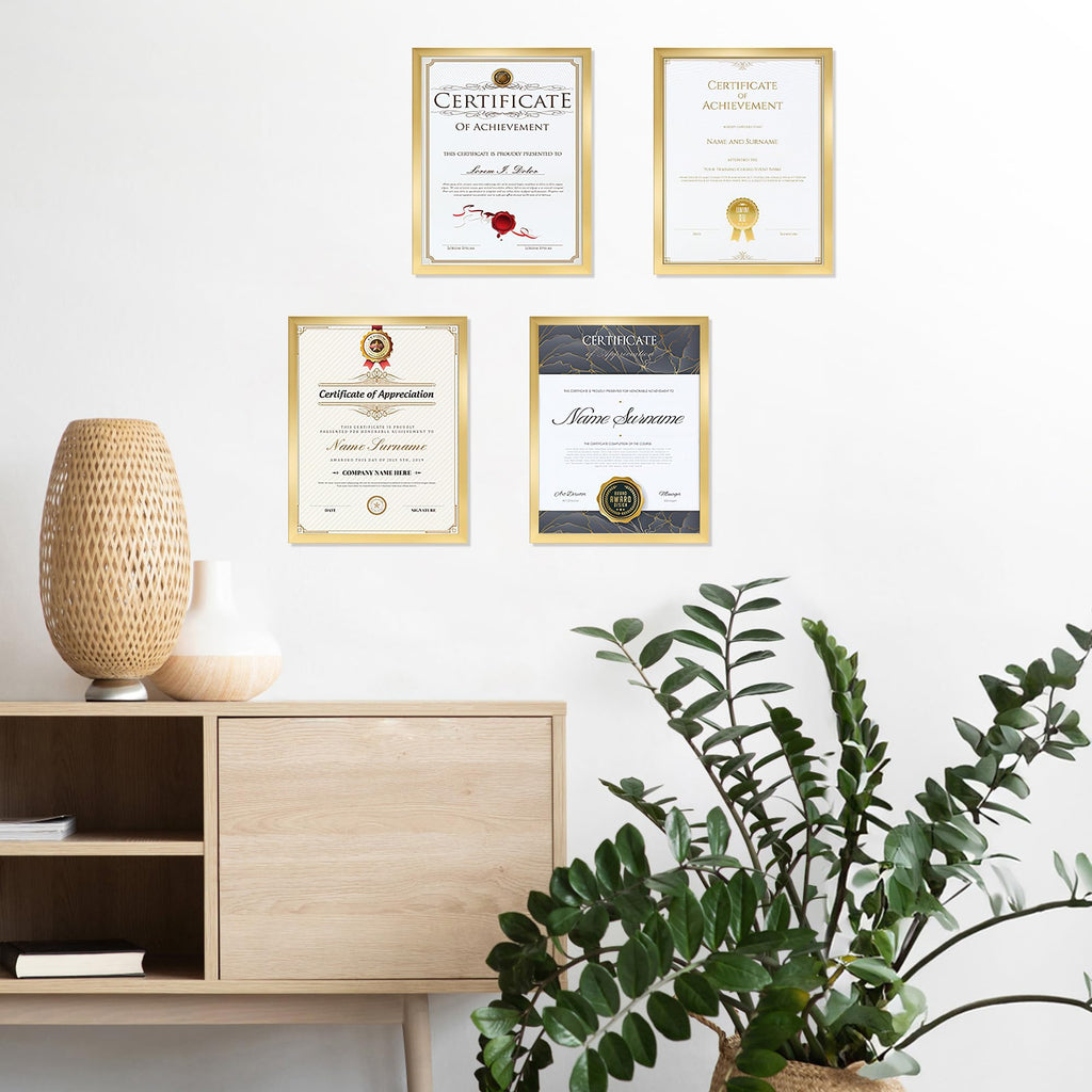 8.5x11 Picture Frame Set of 18, Multi 8.5 by 11 Certificate Frames Bulk for Award Diploma Document office Wall or
