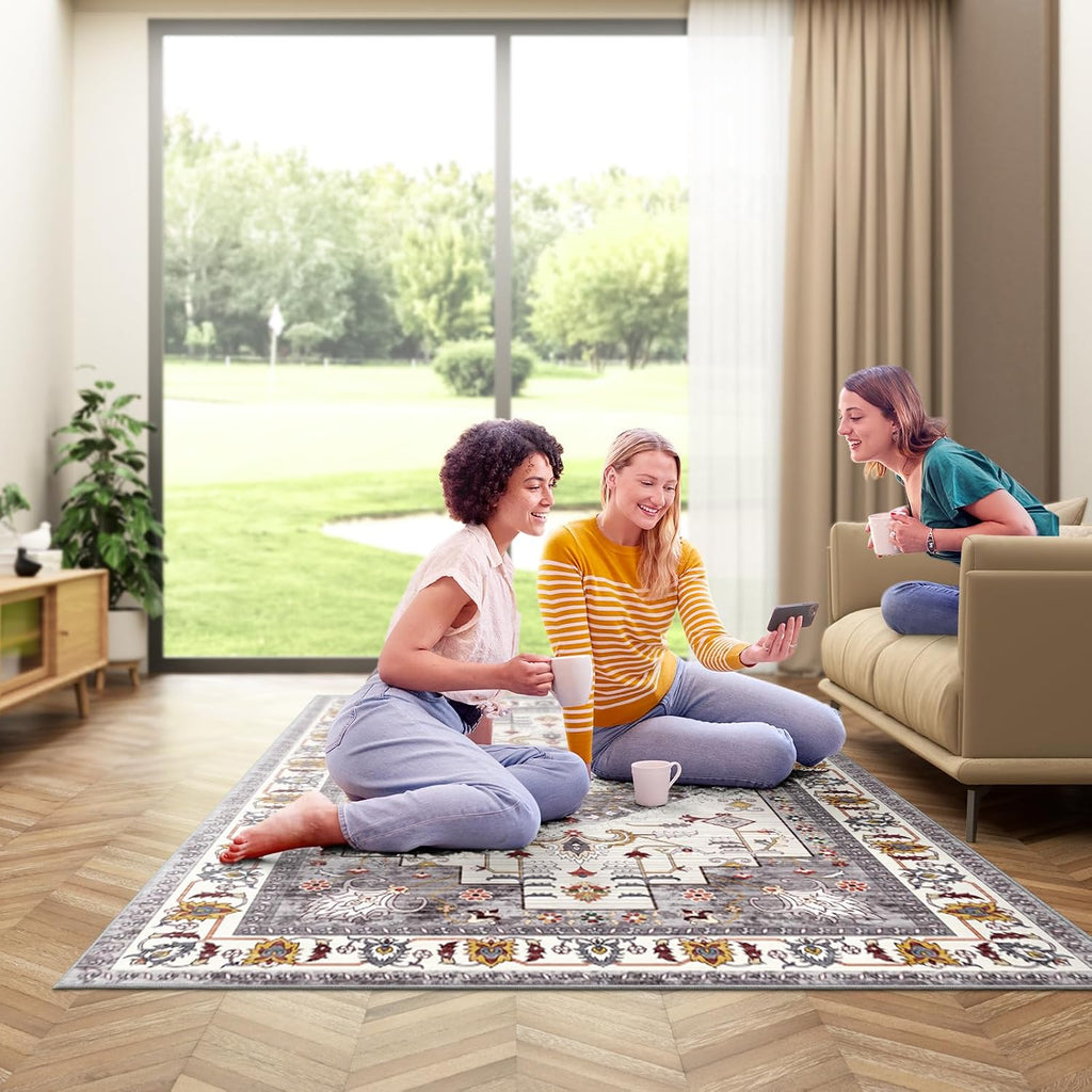 Outdoor Boho Area Rug 6x9 Ft Outside Rug Outdoor Carpet Large Floor Mat