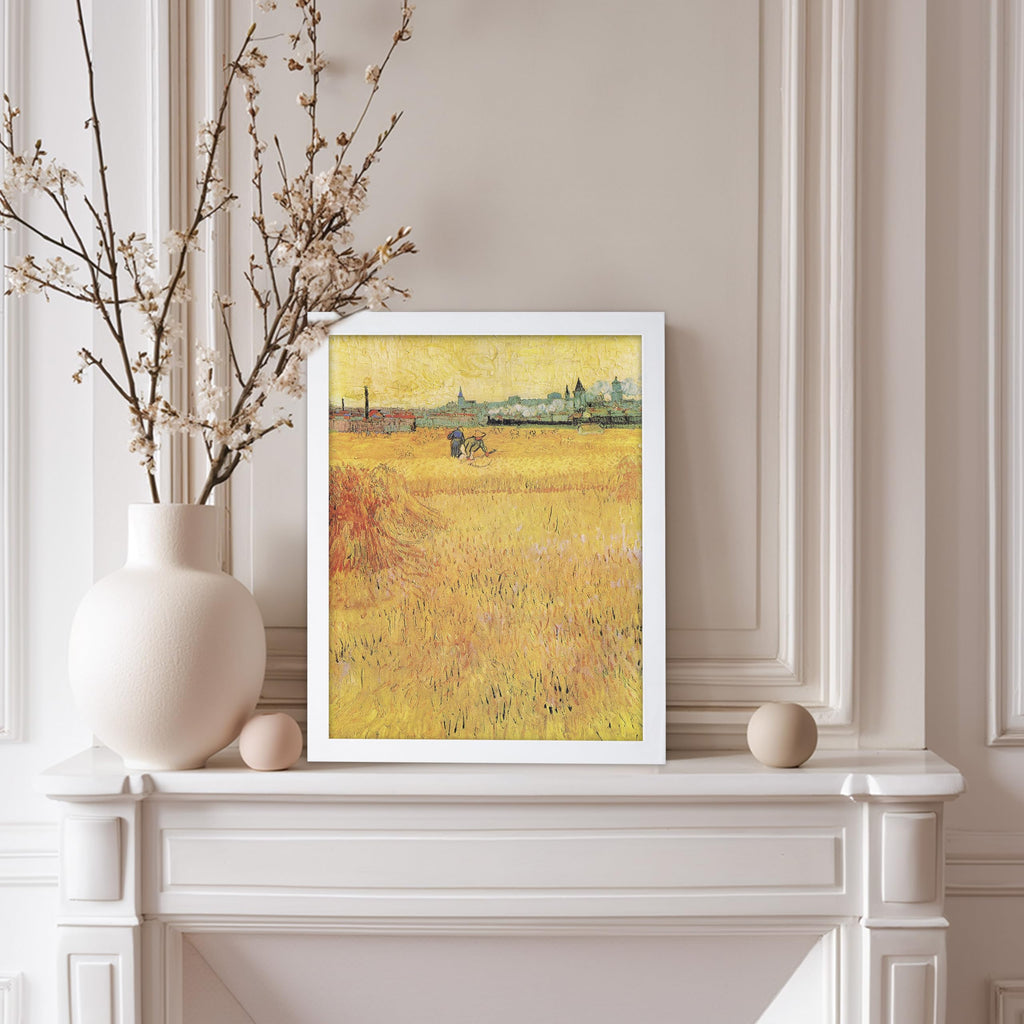 Vintage Van Gogh Poster - Retro Impressionism Print - Gift for Artist, Painter - Arles View from the Wheat Fields