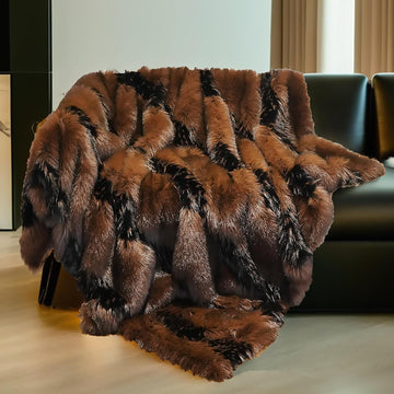 Fox Faux Fur Blanket Luxury Fur Throw Blanket Sofa Fluffy Blanket Super Warm Elegant Cozy Fuzzy Throw Blankets for