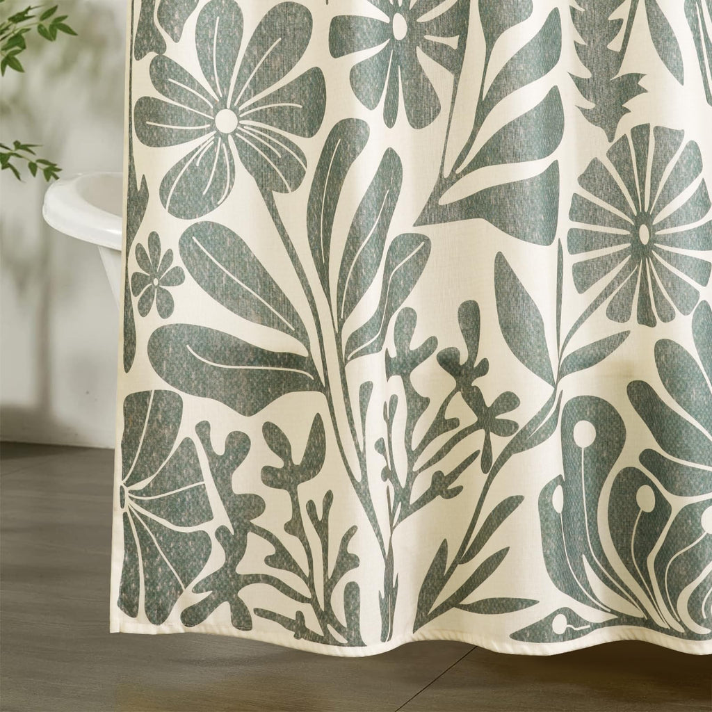 Vintage Floral Faux Linen Extra Long 78 Inches - Heavy Duty Modern Farmhouse Matisse Flowers Plants Botanical