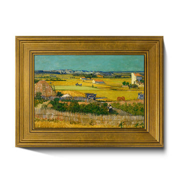 Retro Gold Framed Wall Art, 12"x16" Artwork, Oil Paintings Print Wall Decor Bedroom Office Decoration - Canvas Print