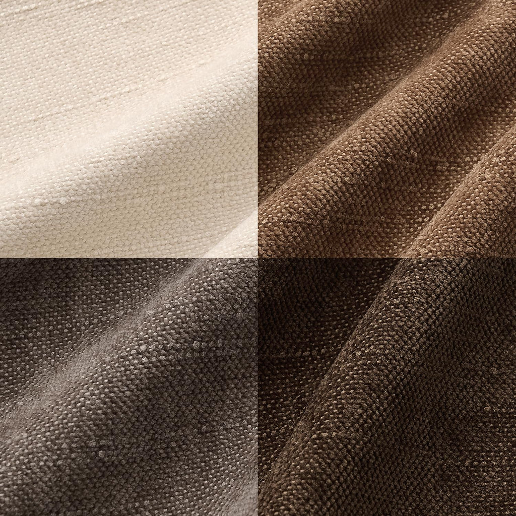 Pack of 4 Throw Pillow Covers 18x18 Inch Chenille Textured Neutral Brown Soft Pillow Covers Solid Decorative