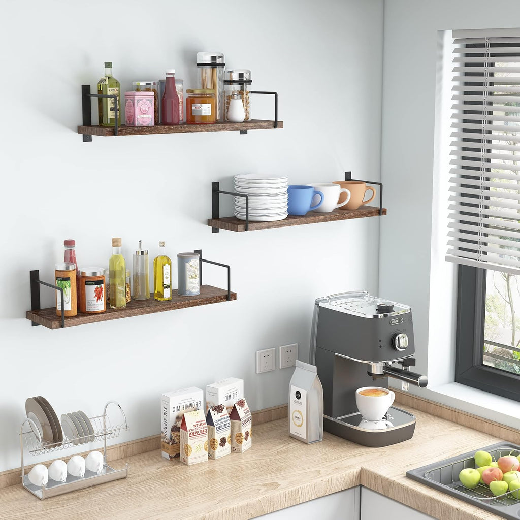 Floating Shelves, 24 Inches Shelves for Room Wall, Shelves on Wall (Brown) | Wall Shelves, Easy to Install Wall