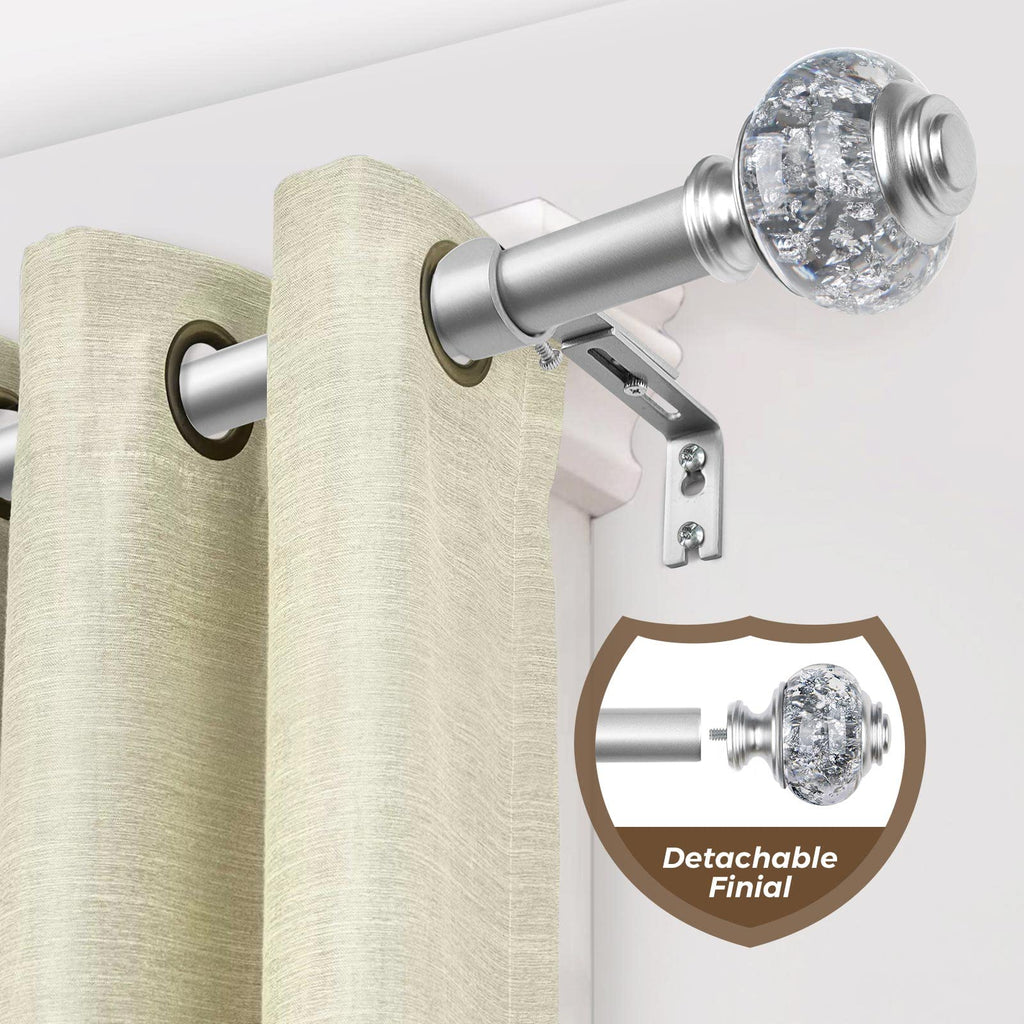Replacement Finials for Curtain Rods (1 or 7/8 Inch), Silver