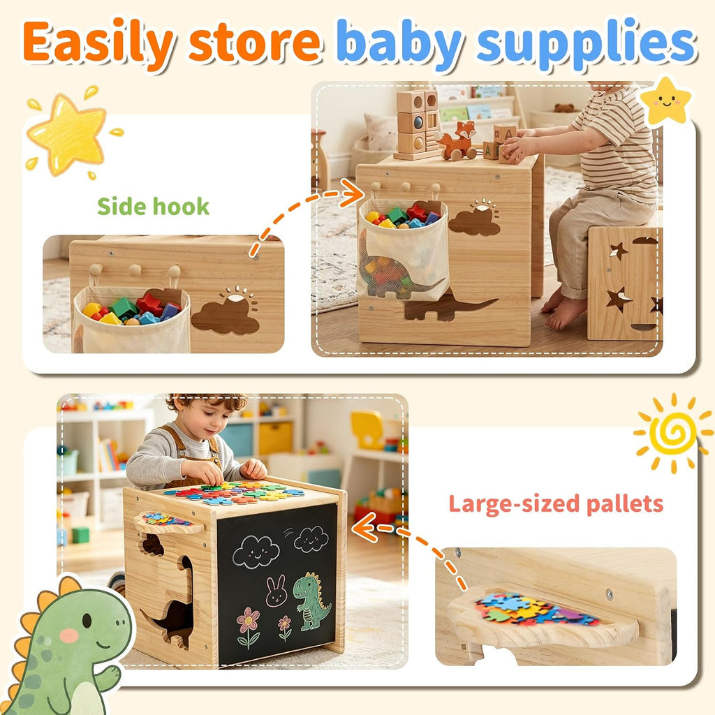 Solid Wood Montessori Weaning Table and Chair Set for Toddlers