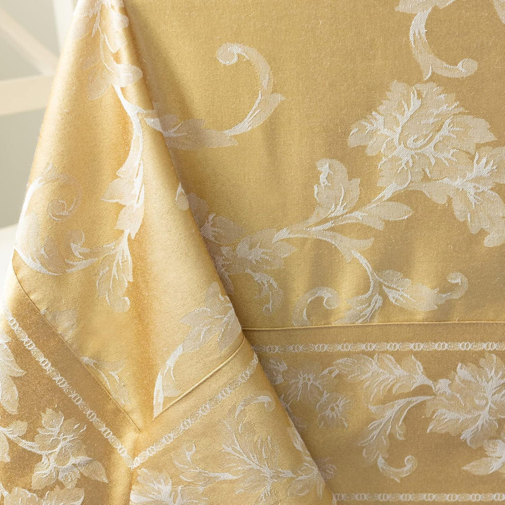Harmony Scroll Woven Damask Fabric Tablecloth, Everyday, Parties, Special Occasions, Weddings and Ho