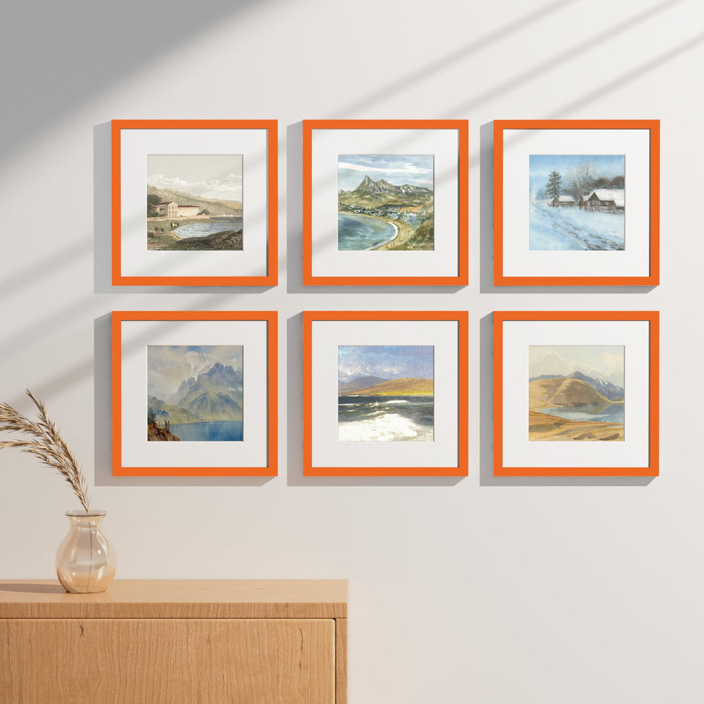 12x12 Picture Frames Set of 9 for Wall Mounting, Orange