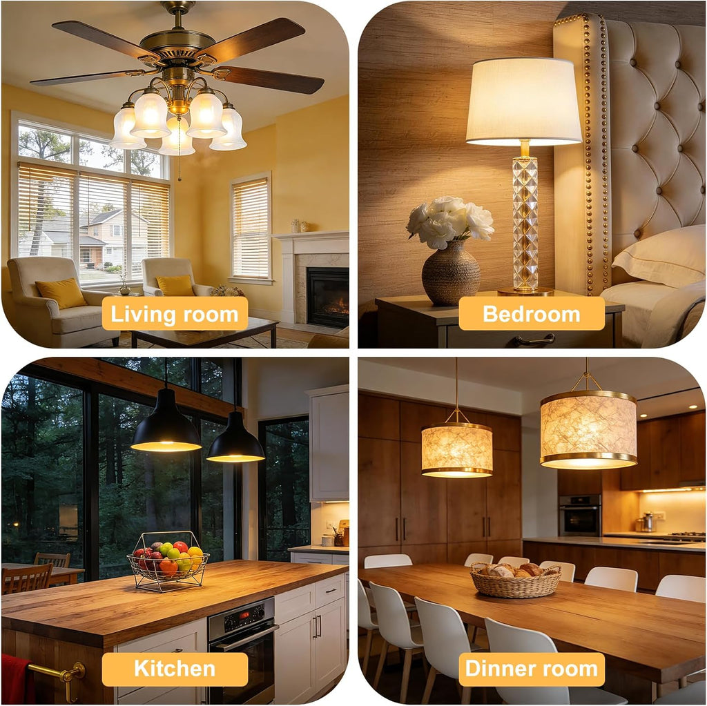 Small LED Ceiling Fan Light Bulbs, 6 watt A15 led Bulb E26 Daylight 5000K 60watt Equivalent Appliance Bulb